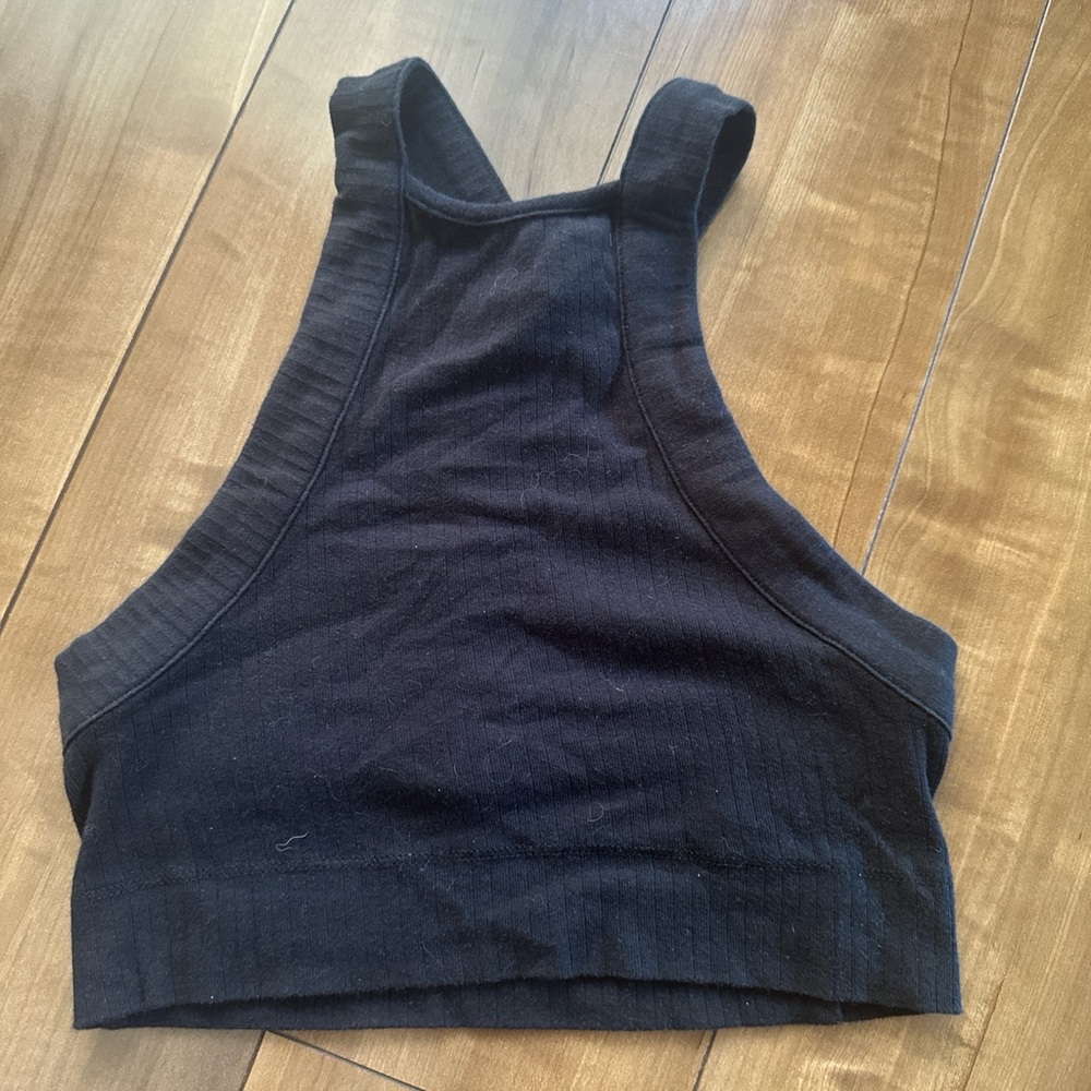 Free People Black Crop Top